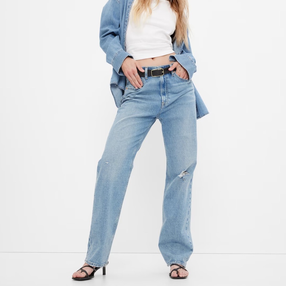 NWT GAP High Rise '90s Loose Jeans with Washwell size 14/32 regular light wash